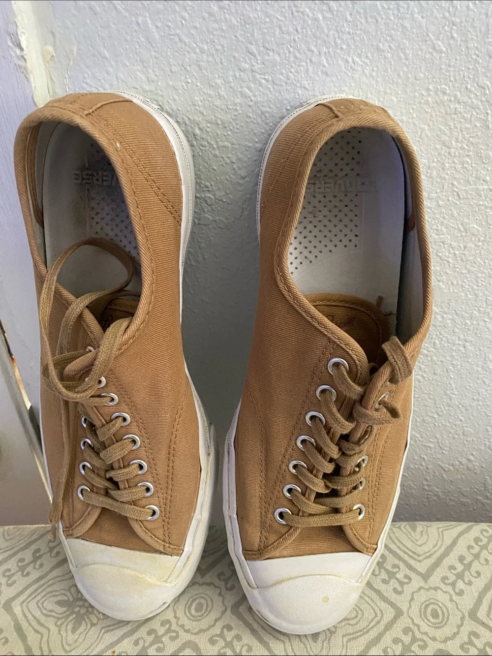 Converse Tan Canvas Low-Top Sneakers with White Rubber Sole - Picture 5 of 7